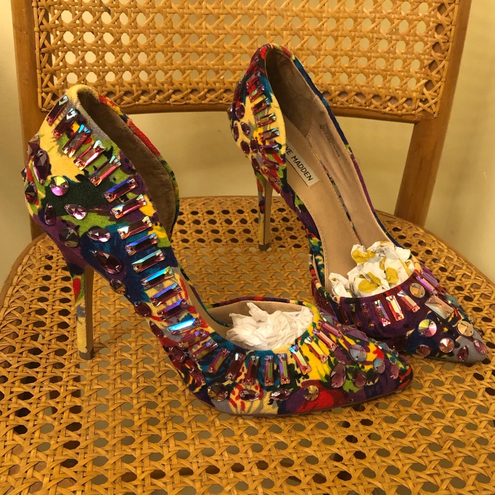 Steve Madden galactik high heels jeweled rhineston